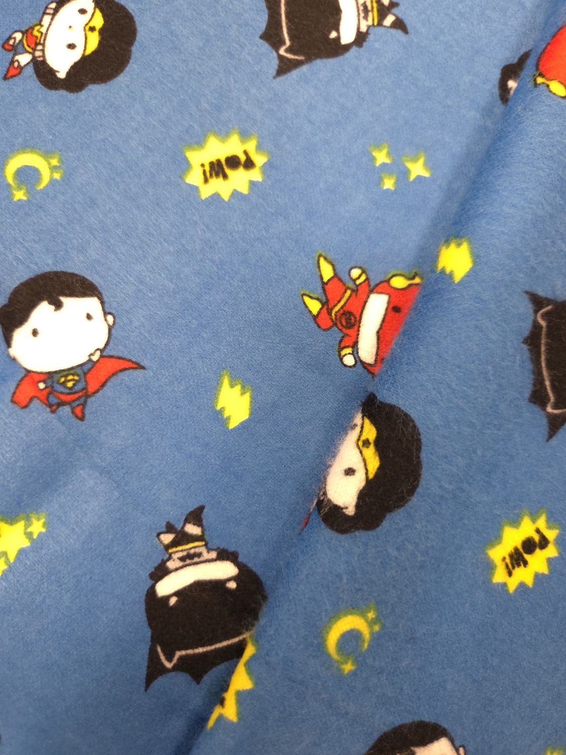 COTTON / BAMBOO - TINY HEROES - (Bambou - Petits héros), Colour: Blue (Bleu), Composition: Mélange de coton et de fibres de bambou