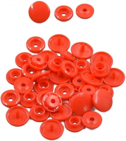 Bouton pression -, Couleur: B01 Rouge orangé