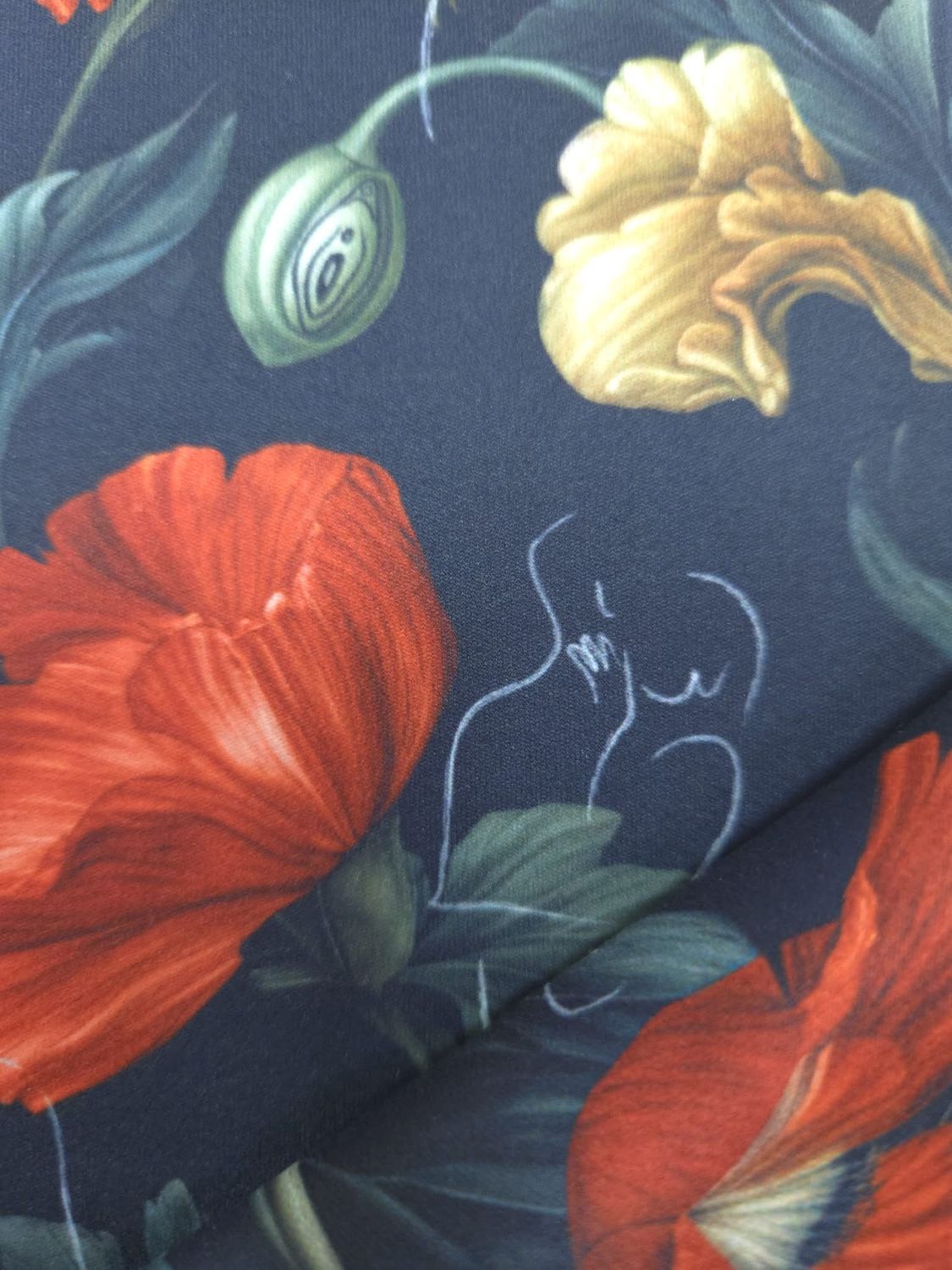 Tricot sport ABP, Couleur: Coquelicot sensuel sur fond noir, Poids: 230 gsm
