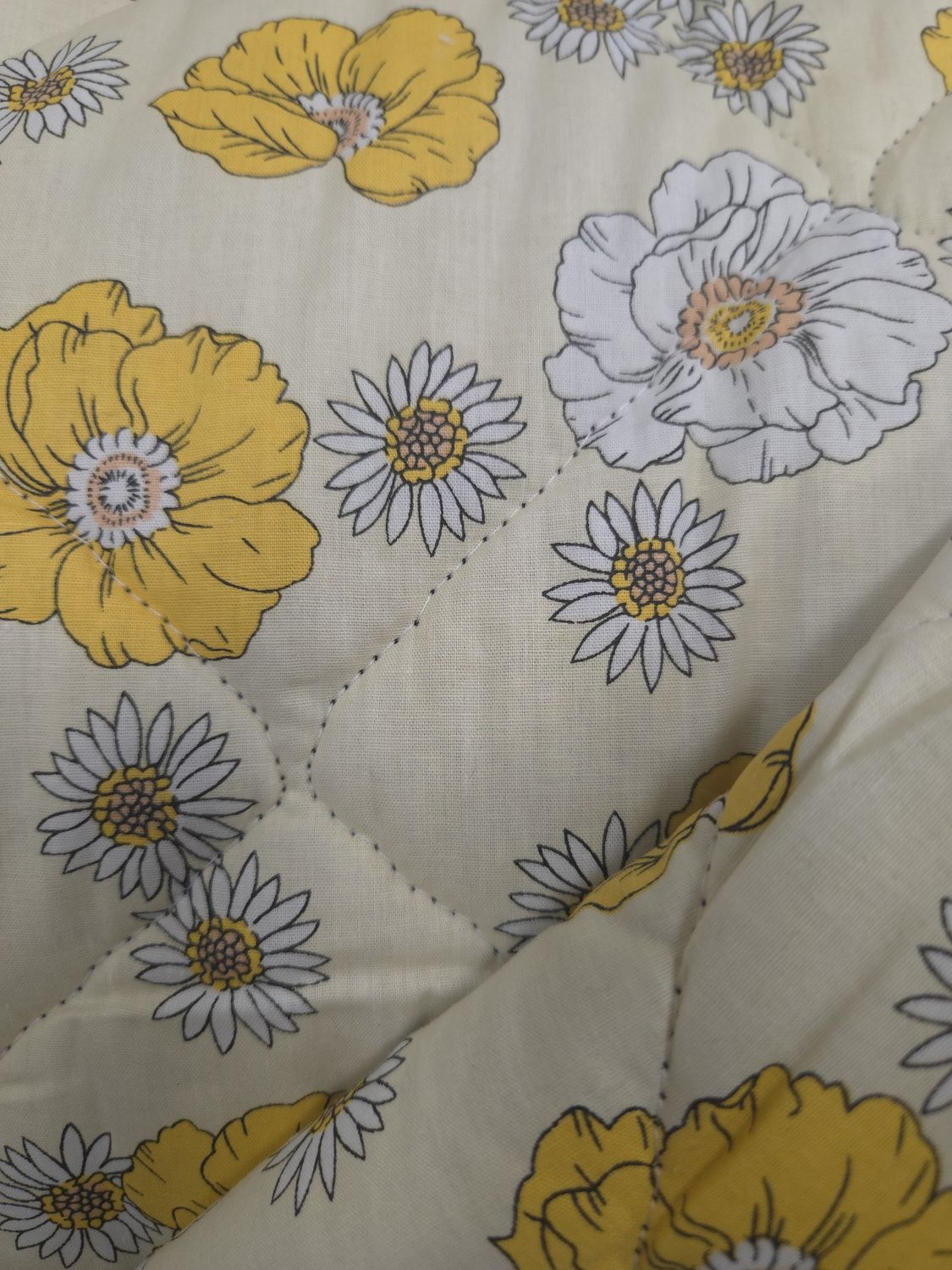 Matelassé Cotonnade, Colour: 99203-14 (Fleurs jaunes)