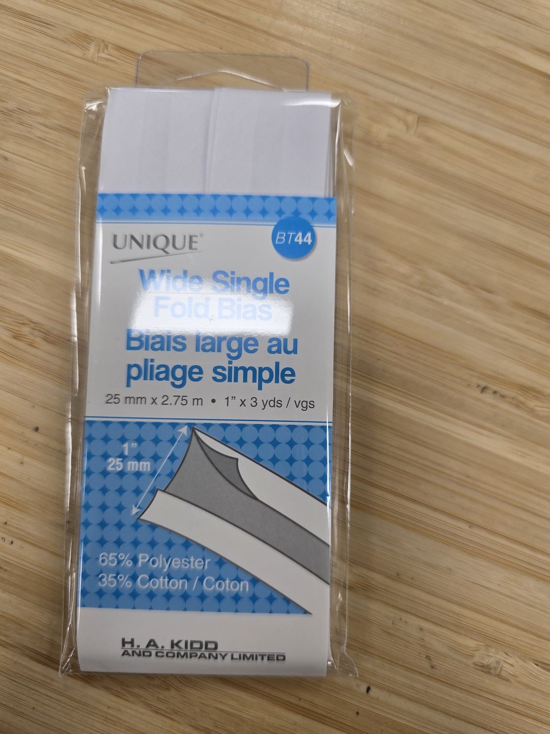 Biais large pliage, Couleur: Blanc (000), Largeur: large, Type: biais