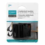 Boucles ladderlock, Couleur: Noir, Grosseur: 25 mm