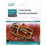Boucles coulissantes, Couleur: Or, Grosseur: 25 mm