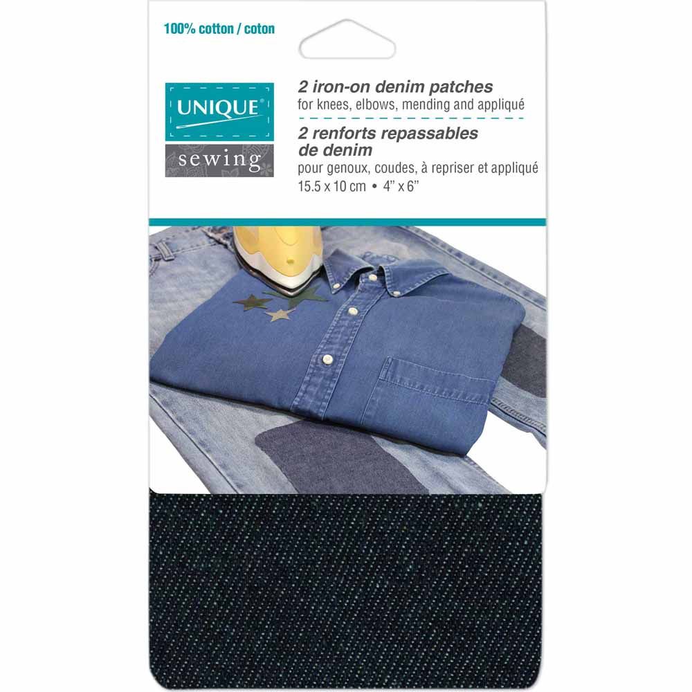 Appliqués, Couleur: Bleu, Matière: Denim