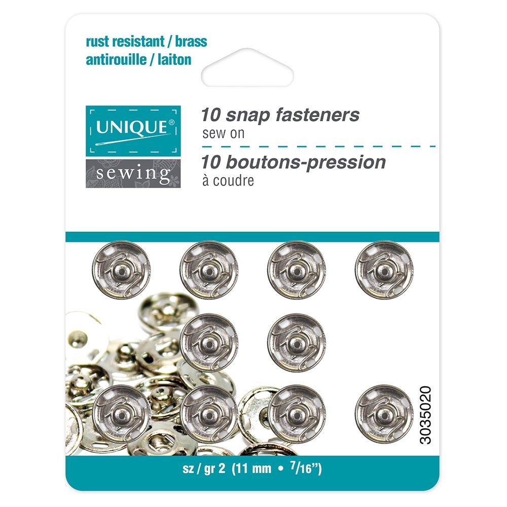 Boutons pression, Finition: Nickel, Grade: 2