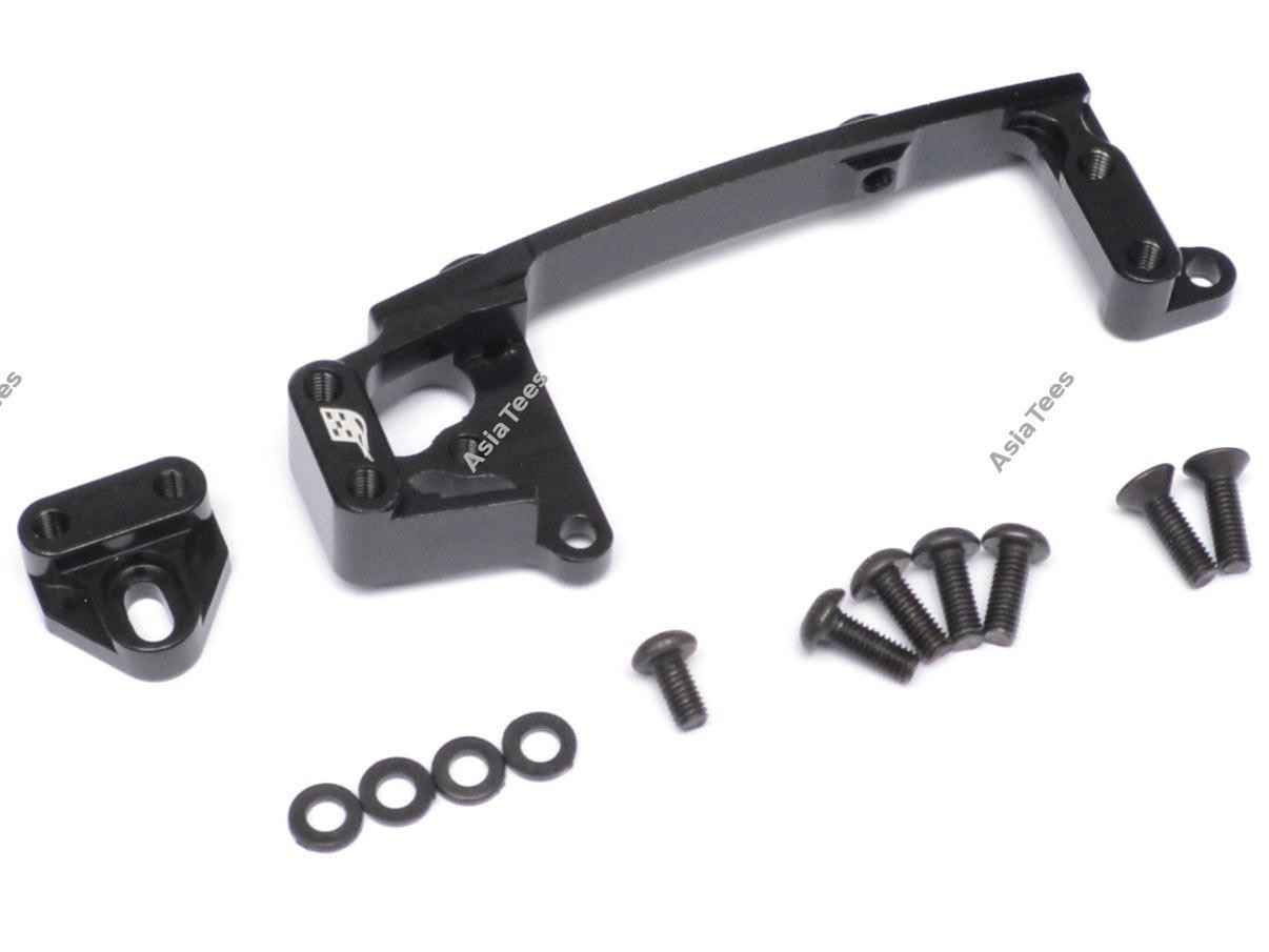 Boom Racing Aluminum Servo Mounts Black for Axial SCX10 II BR955011BK