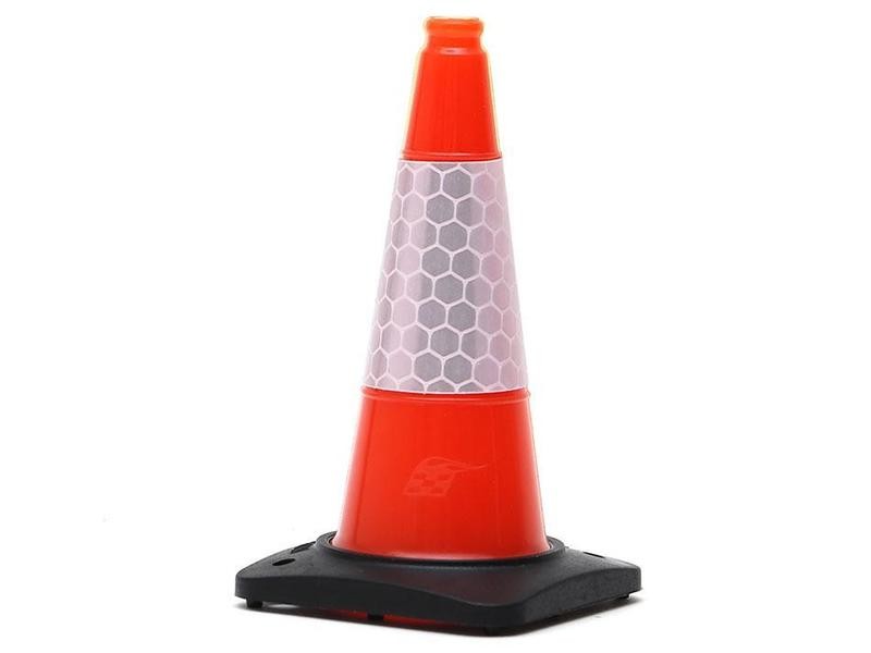 Boom Racing Rubber Traffic Cone w/ Reflective Decal Trail Marker / Track Accessory (4) Orange BRSCAC301/4OR