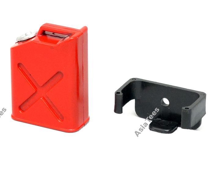 Team Raffee Co. RC Scale Accessories - Fuel Bottle Gasoline Tank with Mount Red BRK790002R