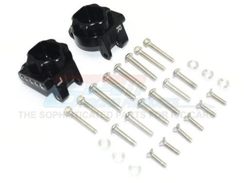 GPM Racing Aluminium Rear Axle Housing Mounts (Multiple Positioning Holes) - 28Pcs Set Black for Traxxas TRX-4 TRX4013CABK