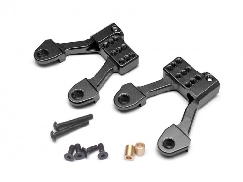 Boom Racing Aluminum Rear Shock Hoops for SCX10 II - 1 Pair Black for Axial SCX10 II BR955010RBK