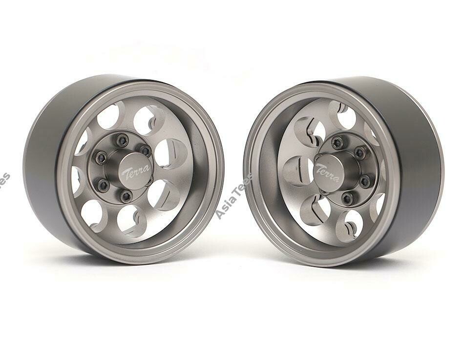 Boom Racing Terra 1.9 Classic 8-Hole Aluminum Deep Dish Beadlock Wheels w/ XT601 Hubs (2) Gun Metal BRW780917GM