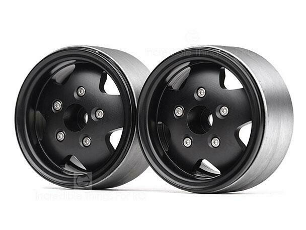 GRC 1.9 Metal Beadlock Wheel for TRX4 Defender &amp; TRC Rover SUV First Gen Black GRC/GAX0138RB