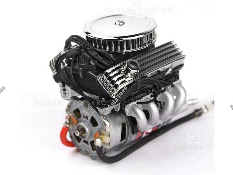 GRC 1/10 Vintage V8 Scale Engine w/ Radiator Motor Cooling Fan Air Filter GRC/GAX0142A