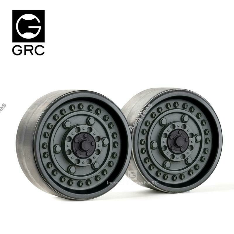 GRC 1.9 Metal Beadlock Wheels #Series VI (2) Black GRC/GAX0130HR