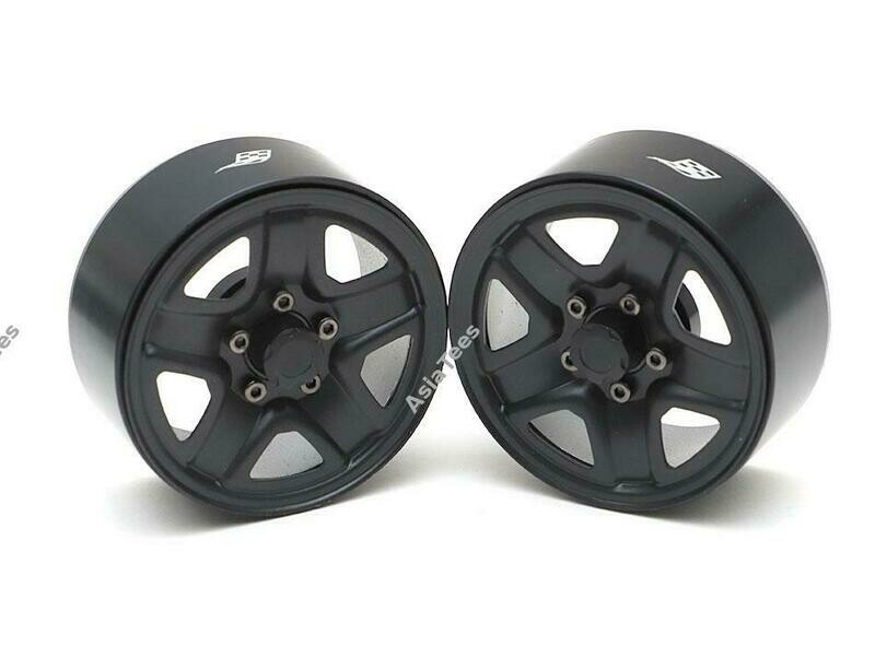 Boom Racing 1.9&quot; S200 Steelie Reversible Beadlock Wheels w/ XT504 Hub (2) Black BRW780933BK
