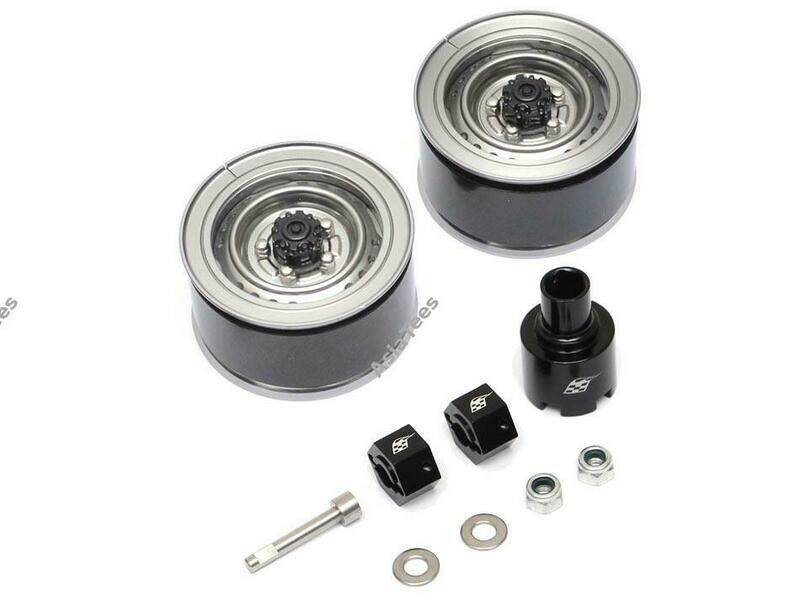 Boom Racing 1.55 Yota LC70 Stock Steelie Beadlock Wheels Rear (2) Gun Metal BRW780908RGM
