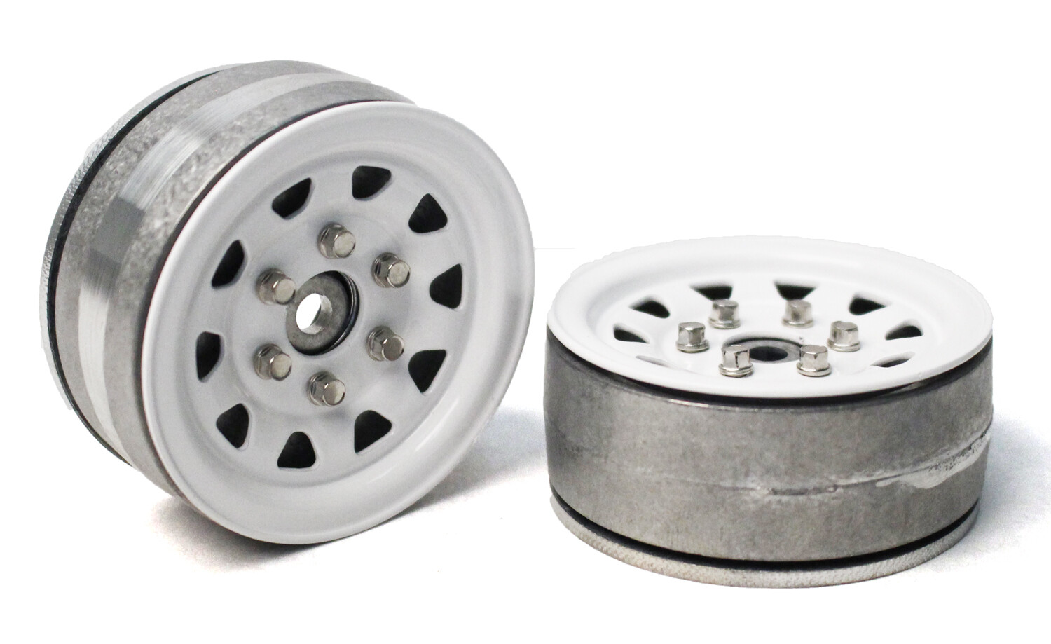 Gmade 1.9" SR04 Beadlock Wheels (Gloss White) (2) GMA70496