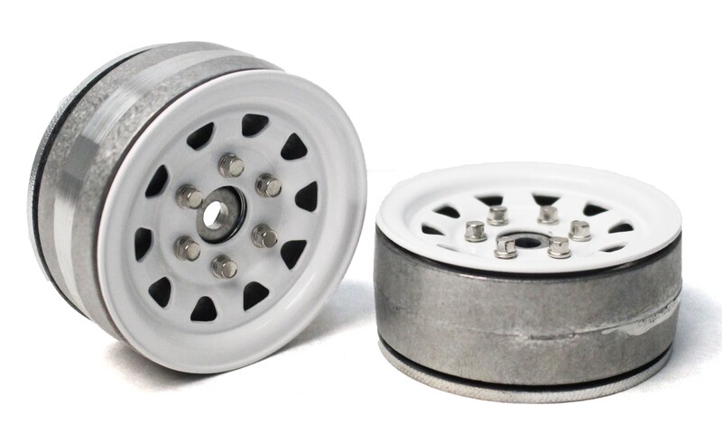Gmade 1.9&quot; SR04 Beadlock Wheels (Gloss White) (2) GMA70496