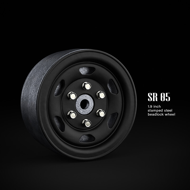 Gmade 1.9&quot; SR05 Beadlock Wheels (Matt Black) (2) GMA70504