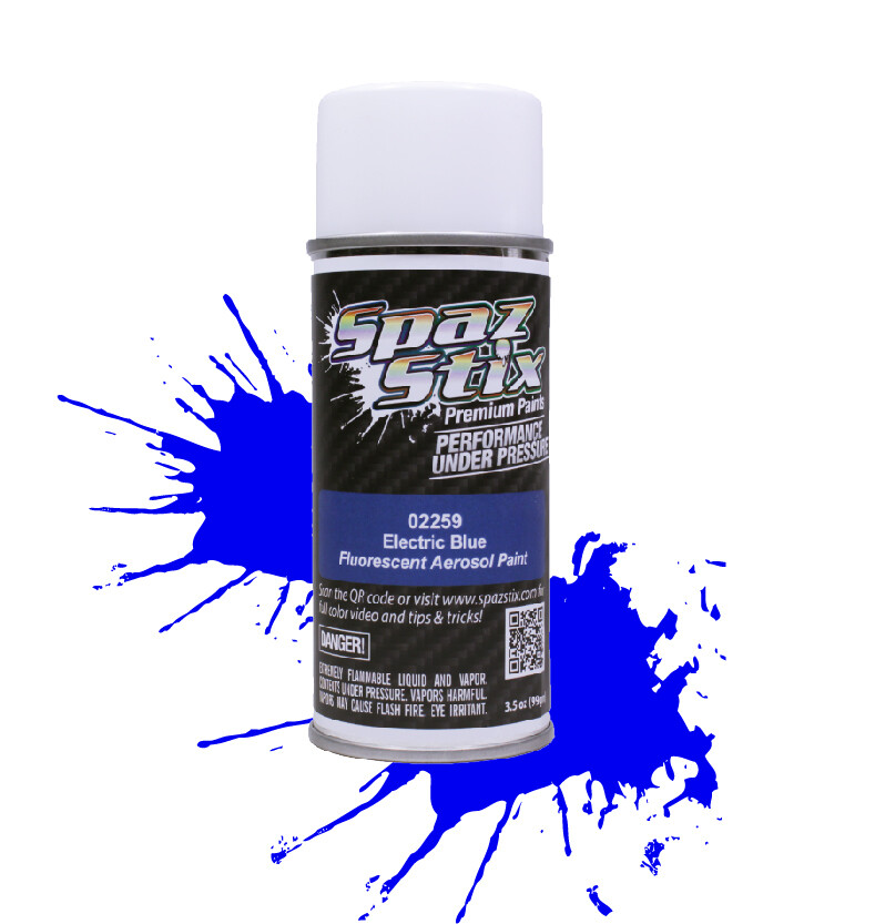 Spaz Stix Electric Blue Fluorescent Aerosol Paint, 3.5oz Can SZX02259