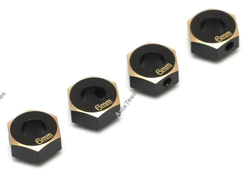 Team Raffee Co. Brass 6MM Wheel Hex Adapter for TRX4 (4) for Traxxas TRX-4 TRC/302455