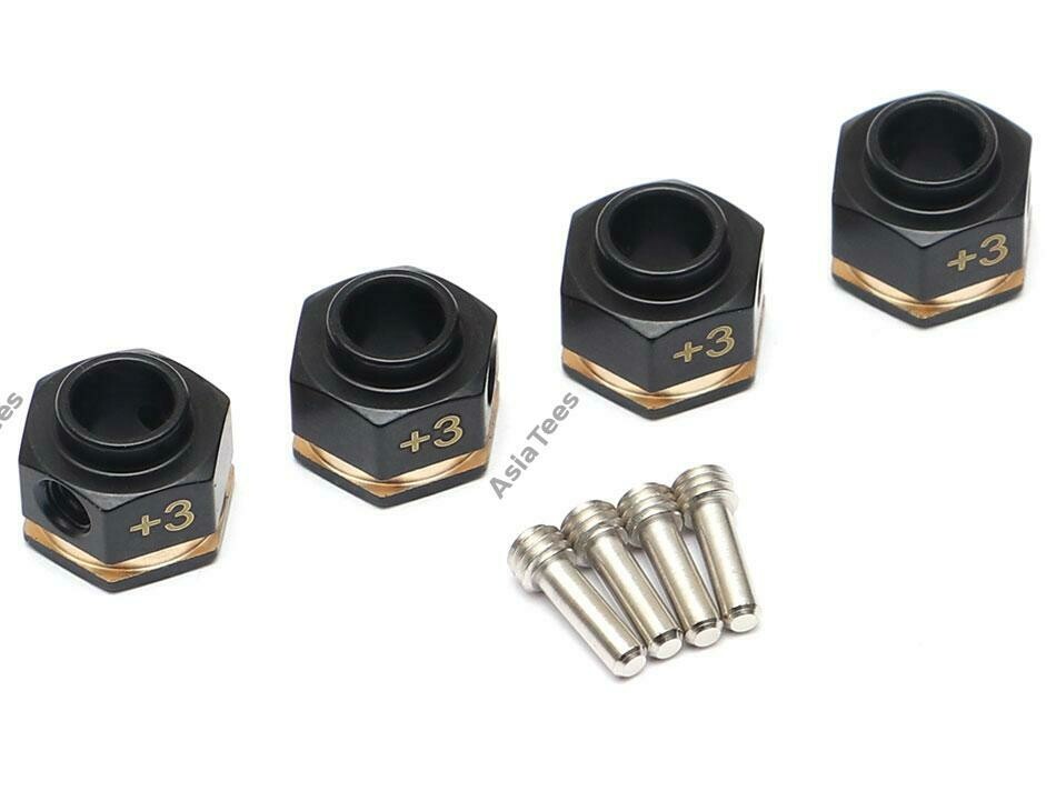 Team Raffee Co. Brass +3MM Offset Wheel Hex Adapter for TRX4 (4)