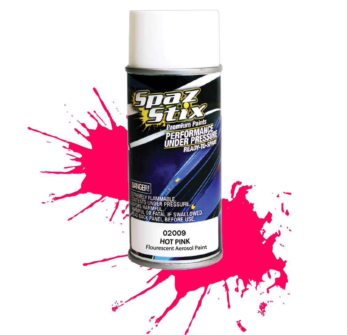 Spaz Stix Hot Pink Fluorescent Aerosol Paint, 3.5oz Can SZX02009