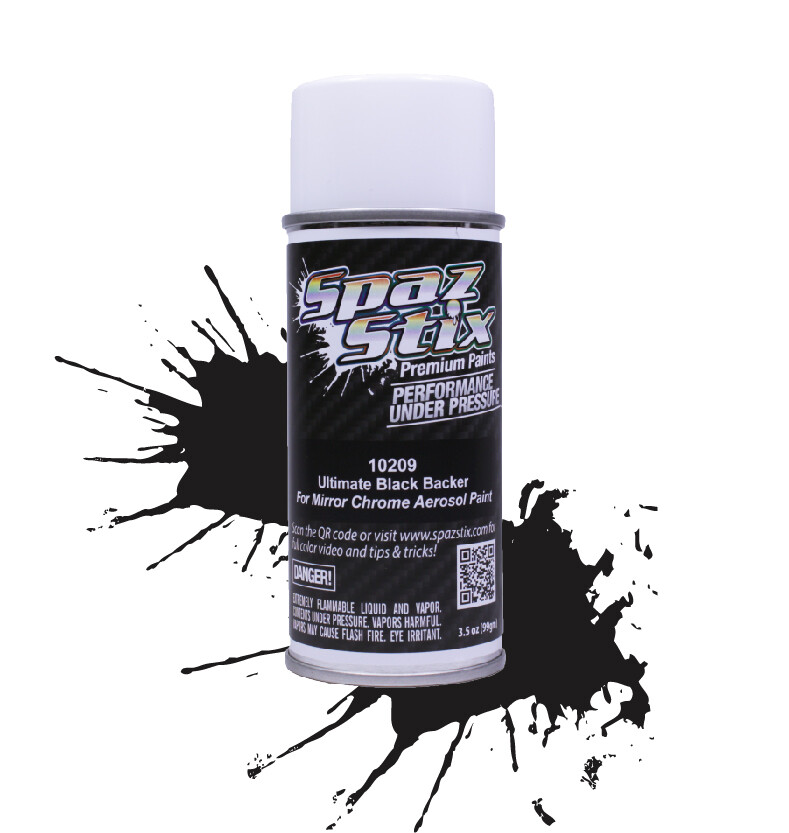 Spaz Stix Ultimate Black Backer for Mirror Chrome, Aerosol, 3.5oz Can SZX10209