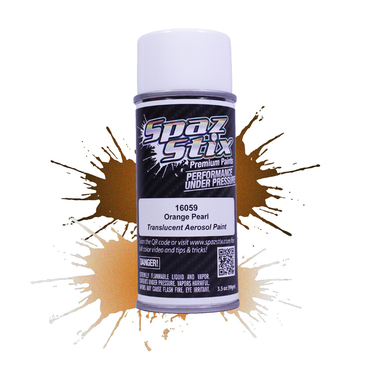 Spaz Stix Orange Pearl Aerosol Paint, 3.5oz Can SZX16059