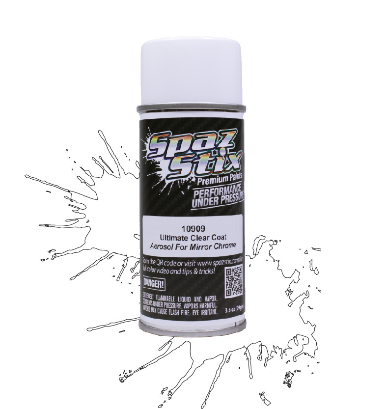 Spaz Stix Ultimate Clear Coat for Mirror Chrome, Aerosol Paint, 3.5oz SZX10909