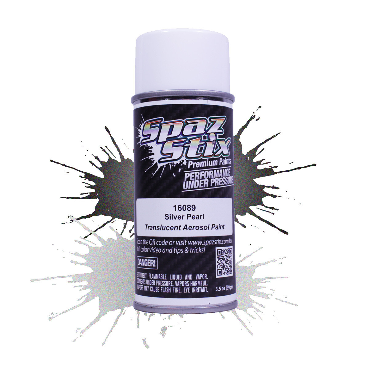 Spaz Stix Silver Pearl Aerosol Paint, 3.5oz Can SZX16089