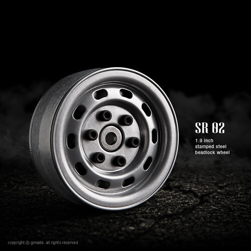 Gmade 1.9 SR02 Beadlock Wheels (Semigloss Silver) (2) GMA70172