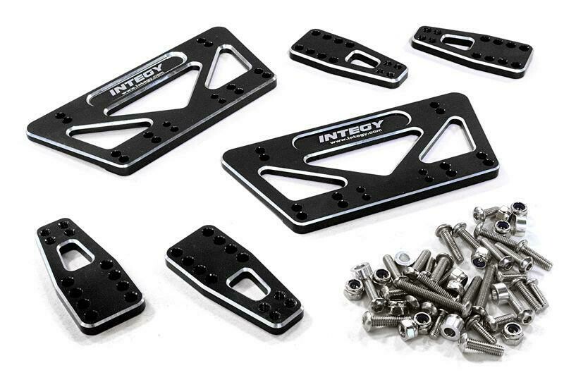 CNC Machined Chassis &amp; Shock Mount Lift Kit for Axial 1/10 SCX-10 Scale Crawler C27015BLACK