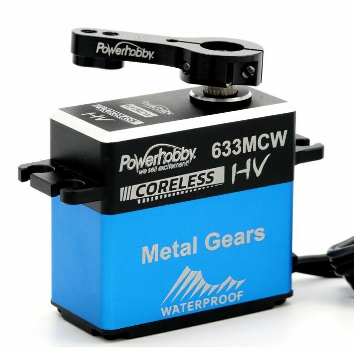 Powerhobby 633MCW High Voltage Waterproof Coreless Steel Gear Servo, w/ Aluminum Case PHBPH633MCW