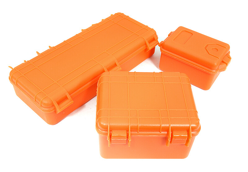 Integy Realistic Luggage Carrying Hard Case 3-Piece Set for 1/10 RC Scale Crawler C29067ORANGE