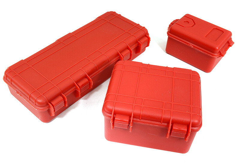 Integy Realistic Luggage Carrying Hard Case 3-Piece Set for 1/10 RC Scale Crawler C29067RED