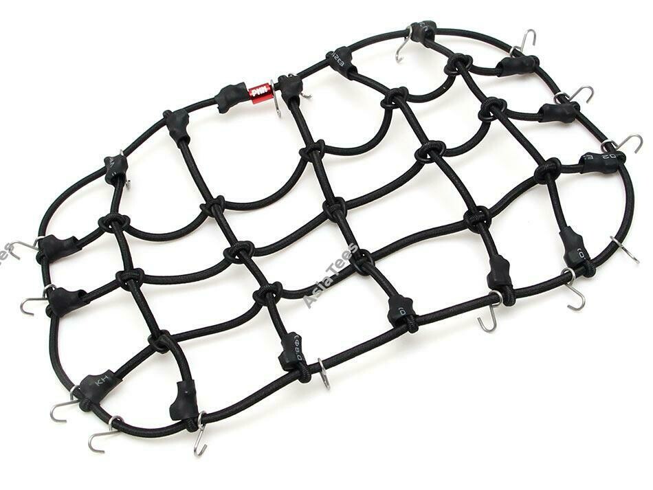 Team Raffee Co. Scale Accessories Elastic Luggage Net with Hooks 20x12cm for RC Crawler &amp; Truck Black TRC/302308LBK
