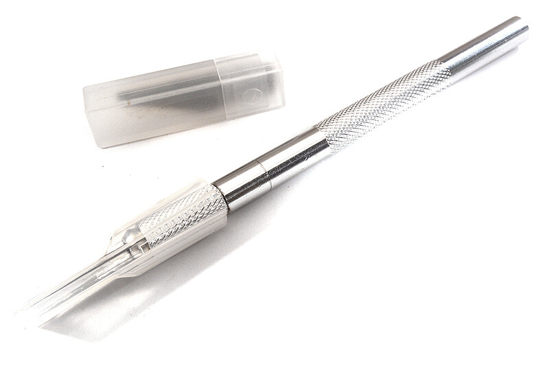 Integy Silver Alloy Handle Precision Hobby Knife Set for Decal &amp; Masking Works C29427