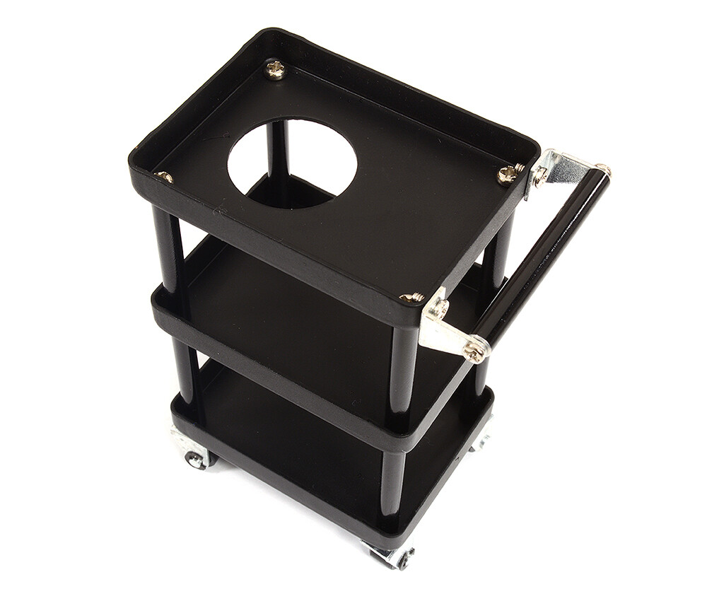 Integy Realistic Scale Model 3-Tier Rolling Metal Storage Organizer Cart for RC C29521BLACK