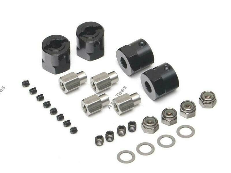 Boom Racing Aluminum 12mm Wheel Hex Widener (4) (Offset: 12mm) Black BRW780924-12MMBK