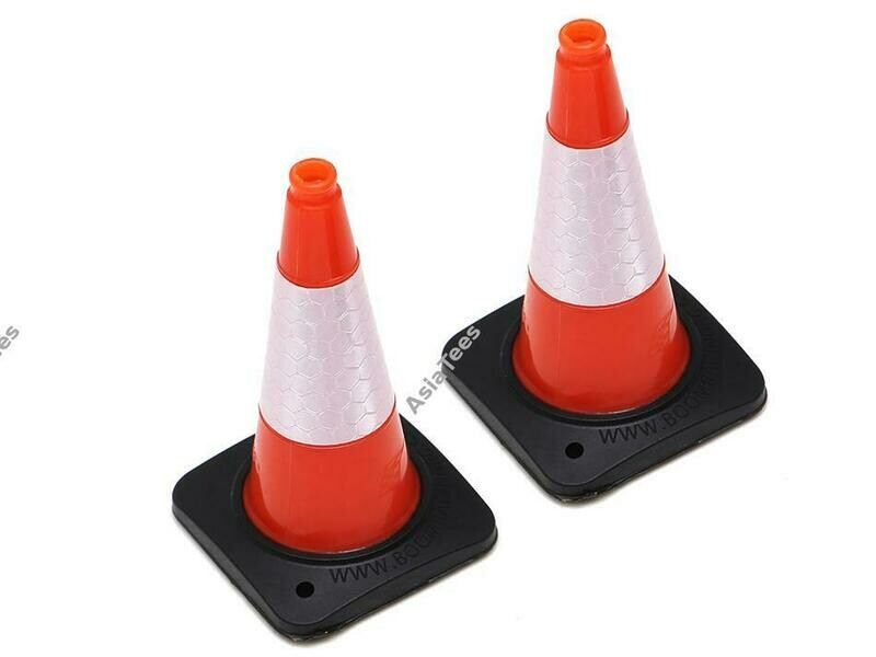 Boom Racing 1/10 Rubber Traffic Cone with Reflective Decal (2) Orange BRSCAC301/2OR