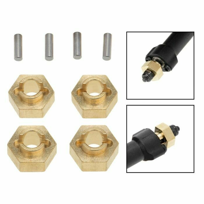 Powerhobby Axial SCX24 Brass 7mm Wheel Hex Hubs Jeep C10 Betty Deadbolt  PHSCX2435