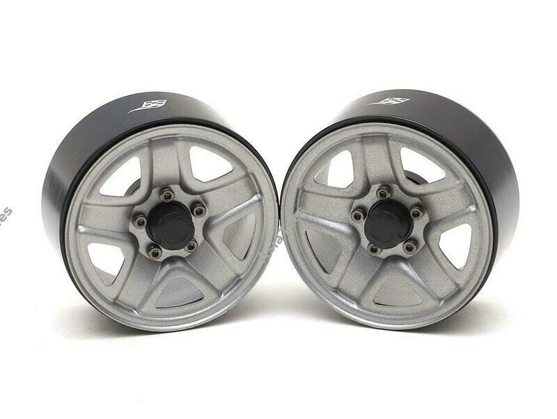 Boom Racing 1.9&quot; S200 Steelie Reversible Beadlock Wheels w/ XT504 Hub (2) Gun Metal BRW780933GM