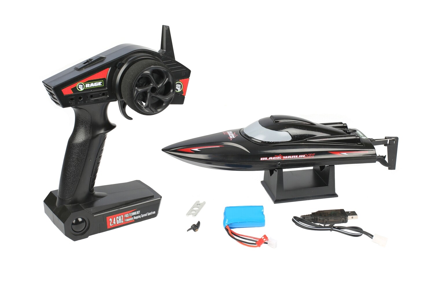 Rage R/C Black Marlin MX RTR Boat