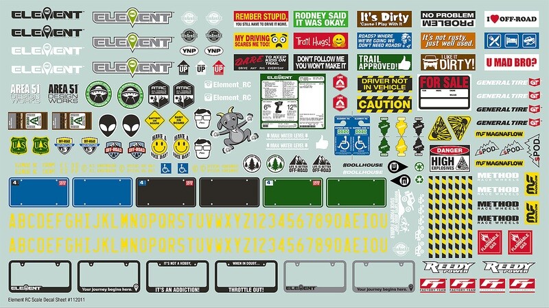 Element Decal Sheet, for Enduro Trucks and Other Models ASC42148