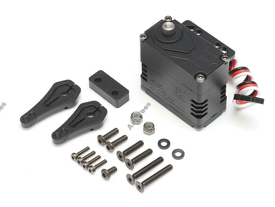 Boom Racing PYTHON™ BLACK BR-45WP HV Waterproof 45kg/0.11s @8.4v Axle Mounted Servo w/ Low Profile Horn BRT10043