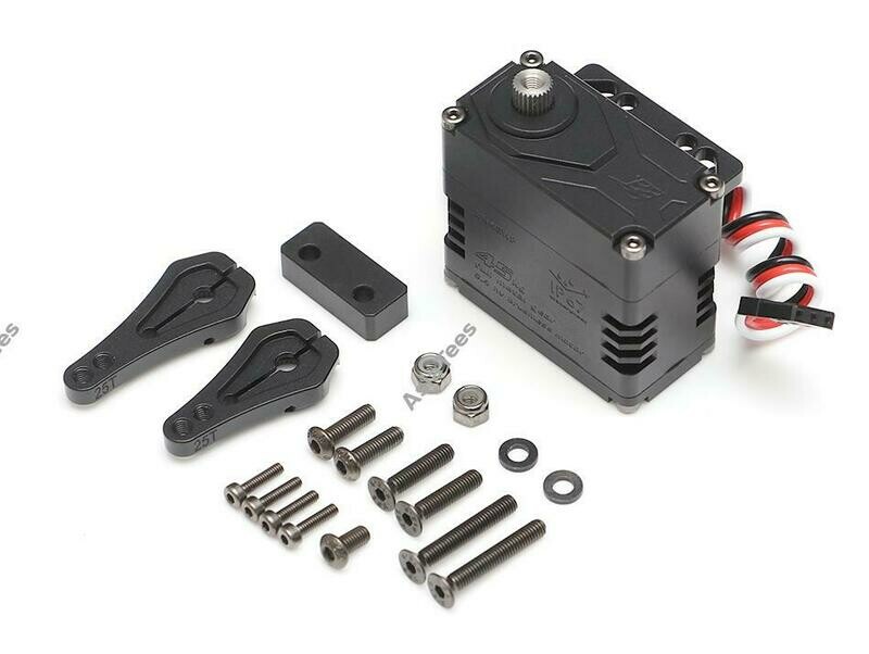 Boom Racing PYTHON™ BLACK BR-45WP HV Waterproof 45kg/0.11s @8.4v Axle Mounted Servo w/ Low Profile Horn BRT10043