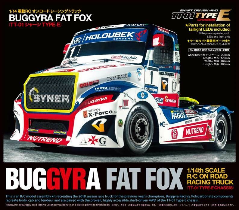 Tamiya Buggyra Fat Fox On Road Racing Truck Kit, TT-01 Type E Chassis TAM58661