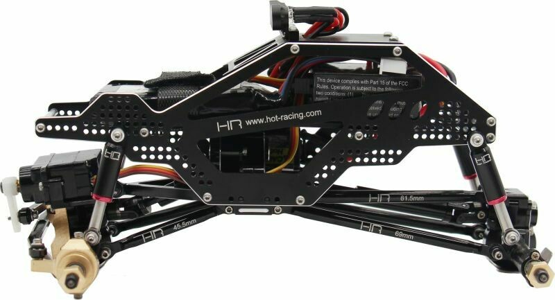 Hot Racing Aluminum Rock Racer Conversion Chassis, Black, for SCX24 HRASXTF14RR01