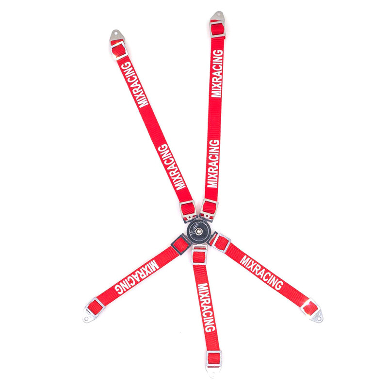 Integy Realistic Model 1/10 Scale 5 Point Racing Seatbelt for Off-Road Crawler C30360RED